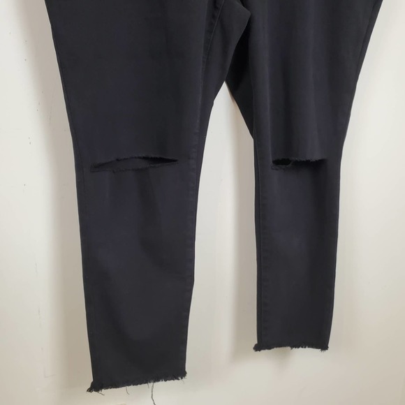 MADEWELL | HIGH RISE BUTTON FLY JEGGINGS BLACK DENIM JEAN RAW HEM PLUS SIZE 37 - Picture 5 of 17